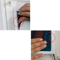 Clip grips are positioned on both short sides of the frame, helping to secure your poster, graphic, menu, advertisement, etc with a tight grip. No slips, no fall outs.