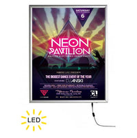 Slim LED 22x28 Light Box | Quick Snap Open Frame | 1-inch Wide Aluminum Profile with Silver Finish