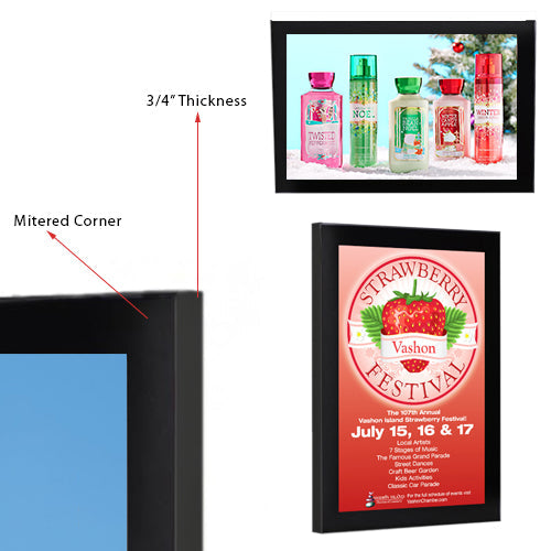 22 x 28 LED Light Box with Magnetized Acrylic Face can Mount in Portrait or Landscape Position.