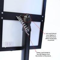 Lock and Unlock from behind using the knob to change your orientation either landscape or portrait. This adjustment knob also allows the 11" x 17" Sign Frame to Tilt 0 to 90 degrees for your ideal viewing angle