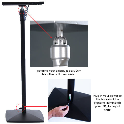 Illuminated LED 11x17 Rotating and Tilting Frame Sign Holder Stand –  LightBoxes4Sale