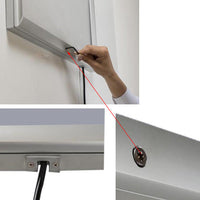 Silver 22x28 OUTDOOR LED snap frame has a LOCKABLE feature to help protect your graphic from damages and being stolen.
