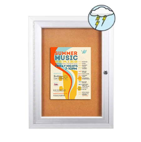Outdoor Enclosed Poster Display Cases with Lights | Single Hinged Door "SwingCase"