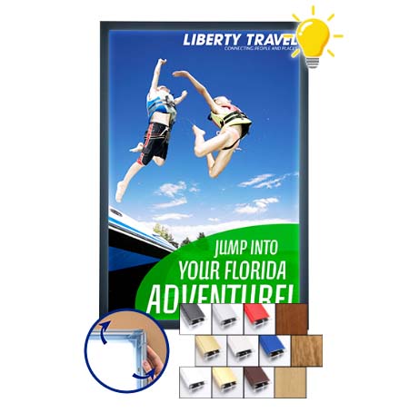 SwingSnaps LED Lighted Poster Snap Frames for 27x41 Graphics | 1 1/4" Wide