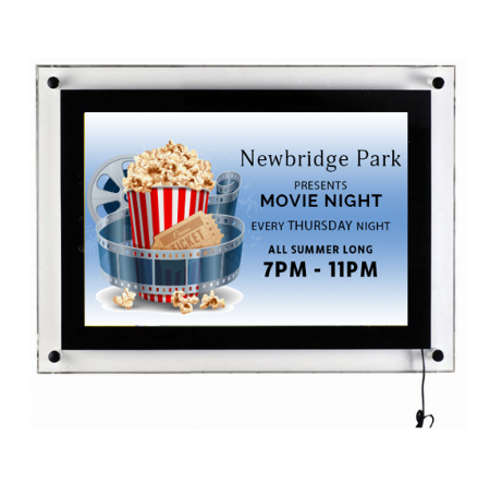 11 x 17 Illuminated LED Acrylic Wall Sign Holder with Standoffs | Display Menus, Posters & Signs