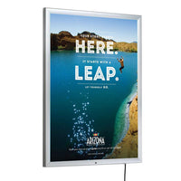 Outdoor 24x36 LED Light Box, Weatherproof Poster Snap Frame Locking with Silver Finish