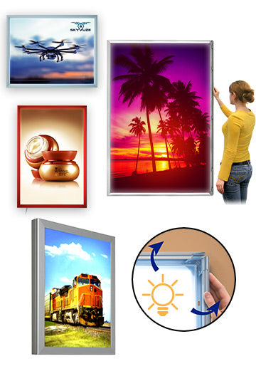 Illuminated Outdoor LED 30x40 Light Box Lockable Snap Open Frame Silver –  LightBoxes4Sale